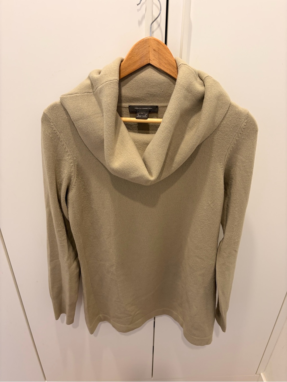 French Connection Cowl Neck Sweater - Taupe